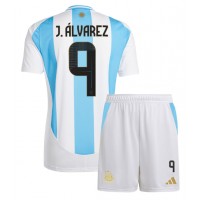 Argentinien Julian Alvarez #9 Fußballbekleidung Heimtrikot Kinder Copa America 2024 Kurzarm (+ kurze hosen)